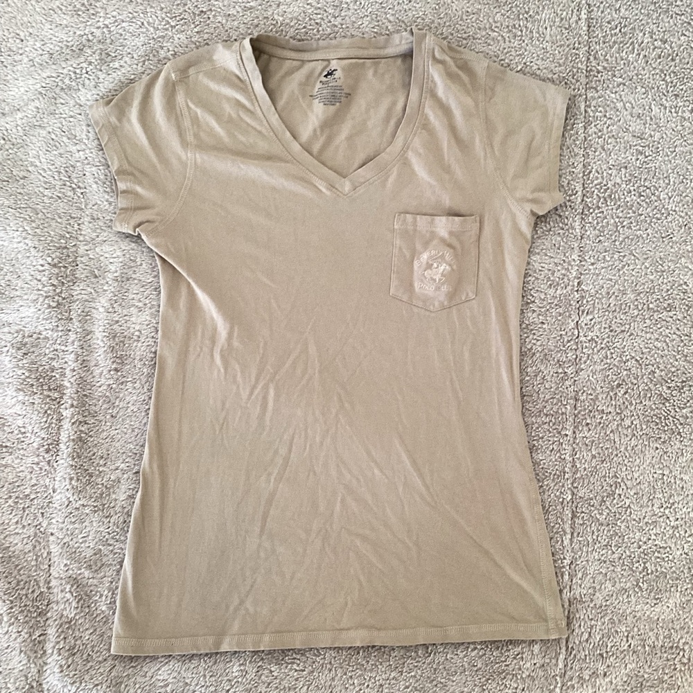 Beverly Hills Polo Club Beige V-Neck Tee